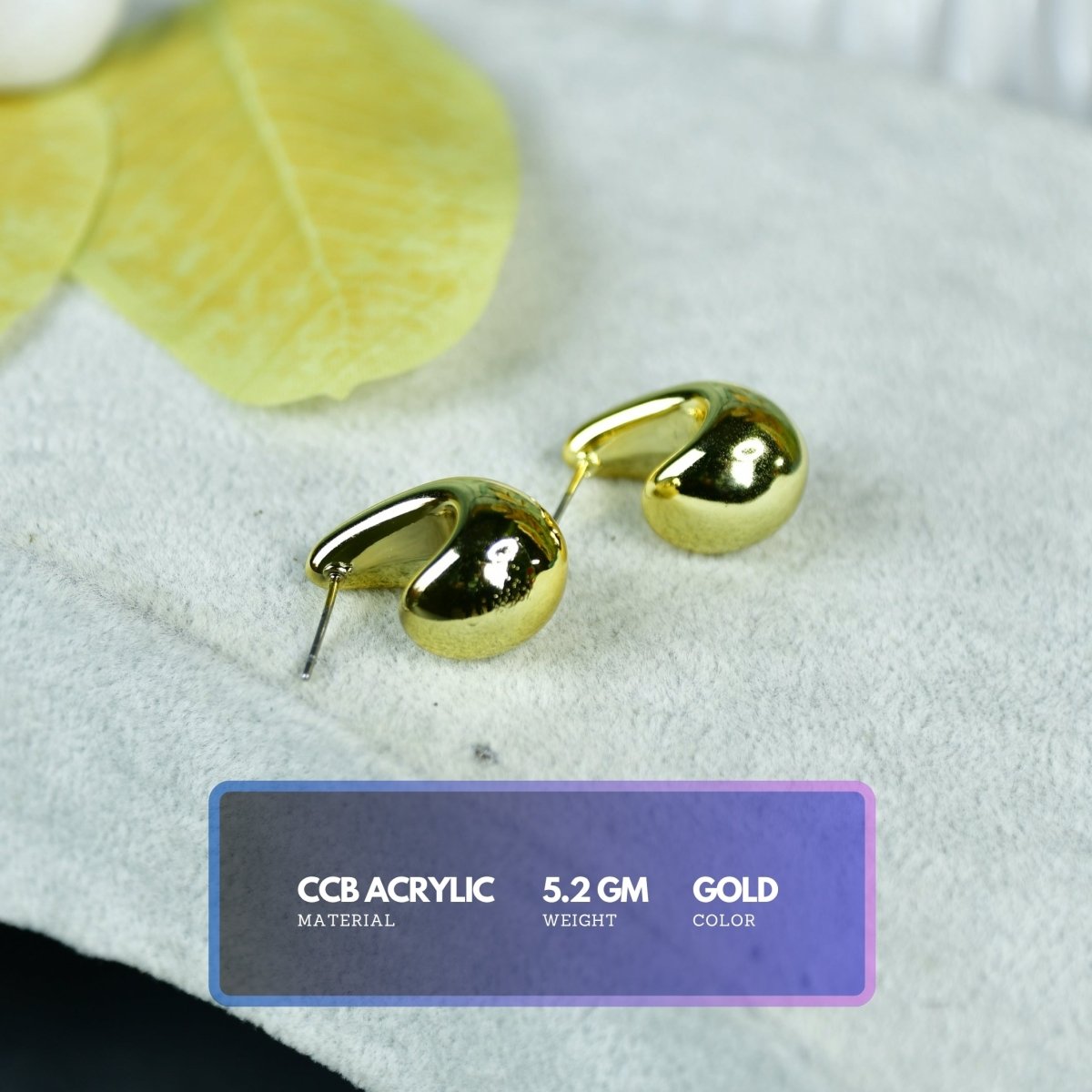 Sowpeace Golden Teardrop Crescent Round CCB Earrings | Elegant One‑Size Lightweight Jewelry for Women & Daily Wear - Sowpeace - 