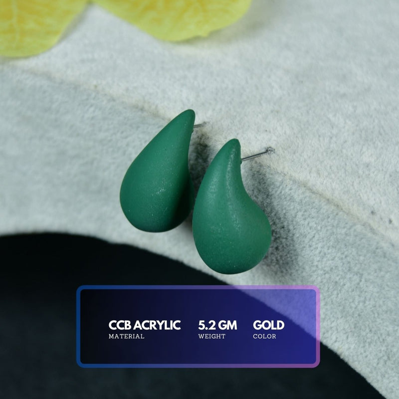 Sowpeace Green Teardrop CCB Earrings | Elegant One‑Size Lightweight Jewelry for Women & Daily Wear – view 3