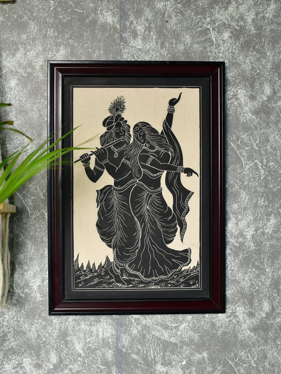 Sowpeace Hand - Carved Ceramic Radha Krishna Wall Décor - Sowpeace - Wall decor -