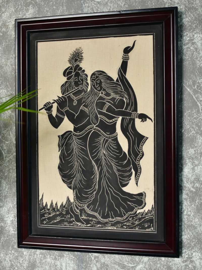 Sowpeace Hand-Carved Ceramic Radha Krishna Wall Décor – view 2