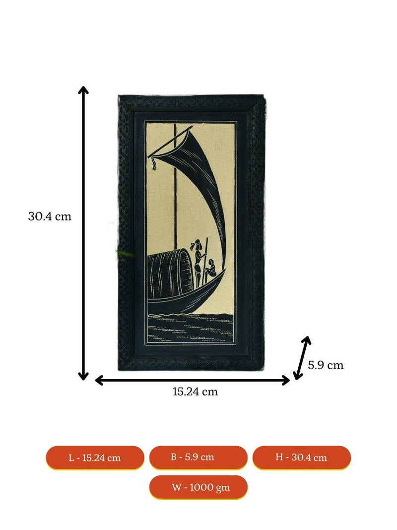 Sowpeace Hand carved ceramic sail boat wall art – view 4