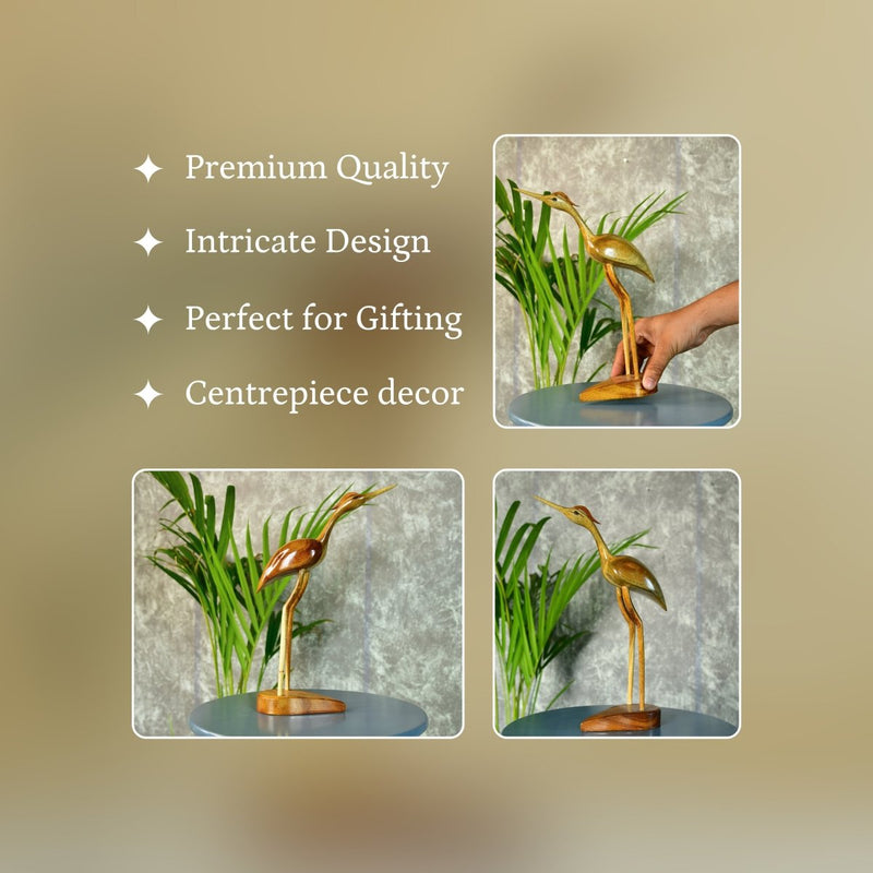 Sowpeace Hand-Carved Flamingo: Tropical Elegance on Your Tabletop – view 3