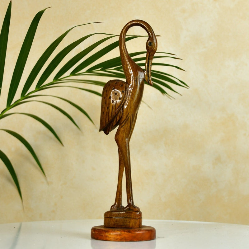 Sowpeace Hand-Carved Flamingo: Tropical Elegance on Your Tabletop – view 1