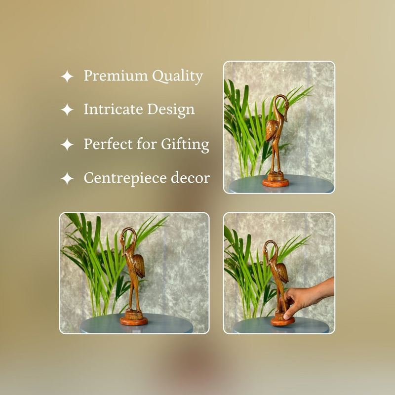 Sowpeace Hand-Carved Flamingo: Tropical Elegance on Your Tabletop – view 3