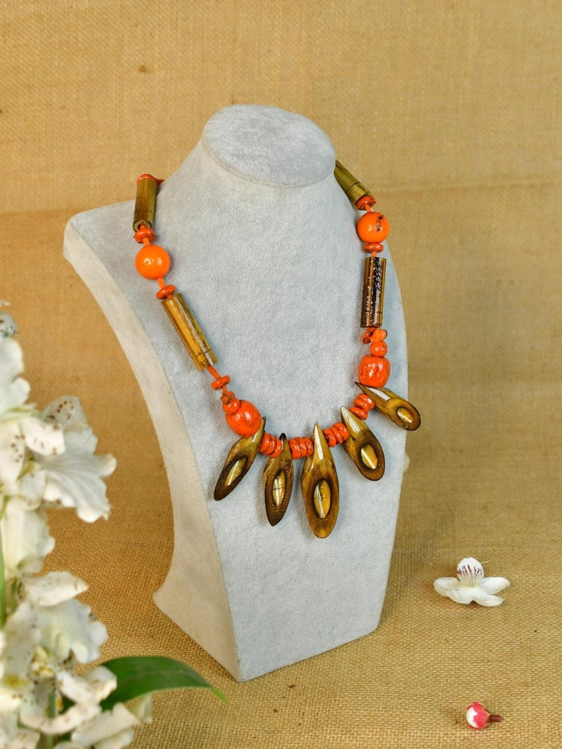 Sowpeace Handcrafted Bamboo Slice Necklace: Traditional Elegance Redefined – view 3