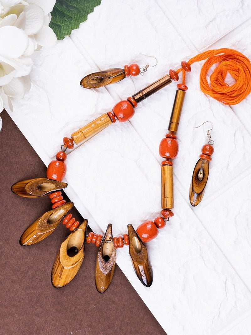 Sowpeace Handcrafted Bamboo Slice Necklace: Traditional Elegance Redefined – view 4