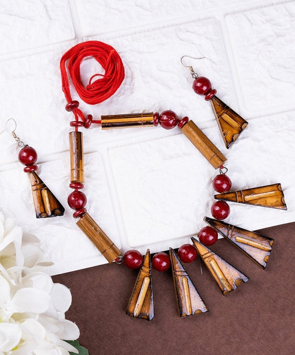Sowpeace Handcrafted Bamboo Triangle Necklace: Artistic Tradition in Style — image 4