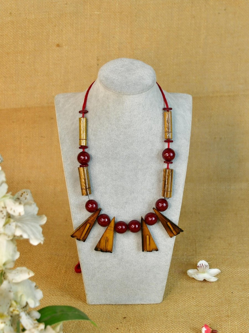 Sowpeace Handcrafted Bamboo Triangle Necklace: Artistic Tradition in Style – view 1