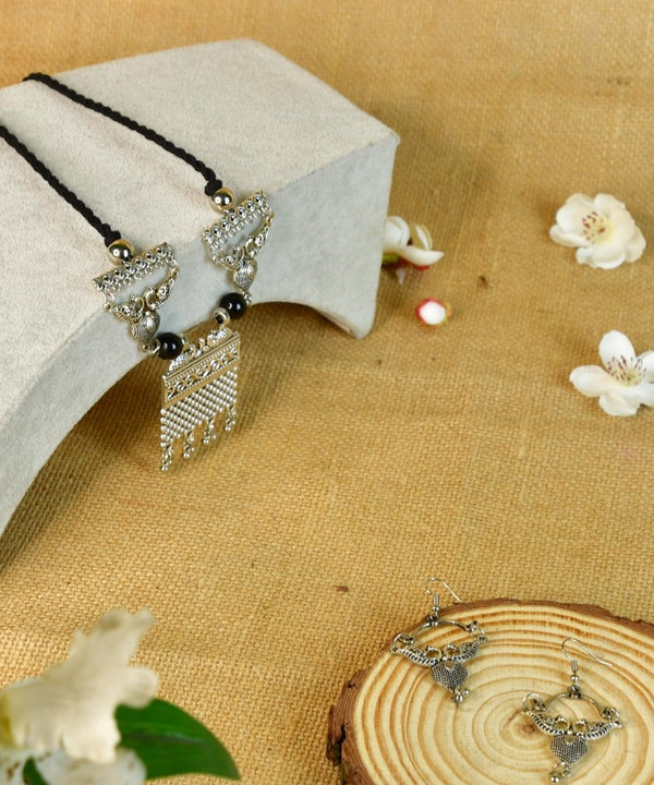 Sowpeace Handcrafted German Silver Choker: Peacock and Abstract Design — image 2