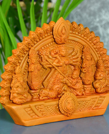 Sowpeace Handmade Terracotta Durga: Artisan Tabletop Decor — alternate view