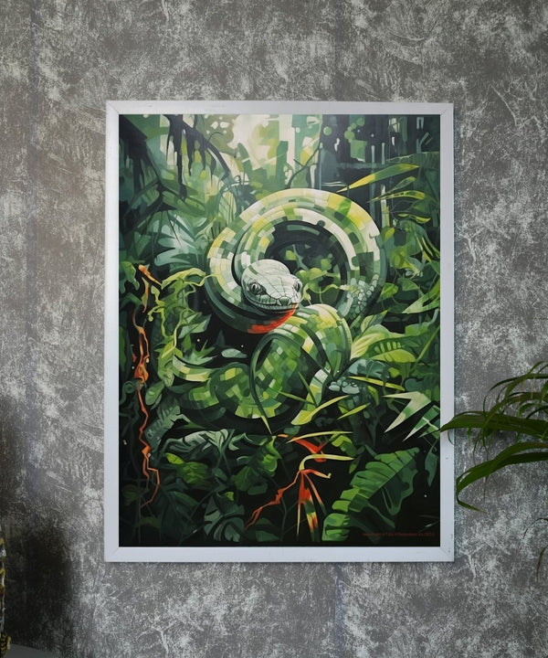 Sowpeace Harmony: Find Your Handcrafted Abstract Snake – Premium Indian-Inspired Canvas Art for Contemporary Home Decoration — main view