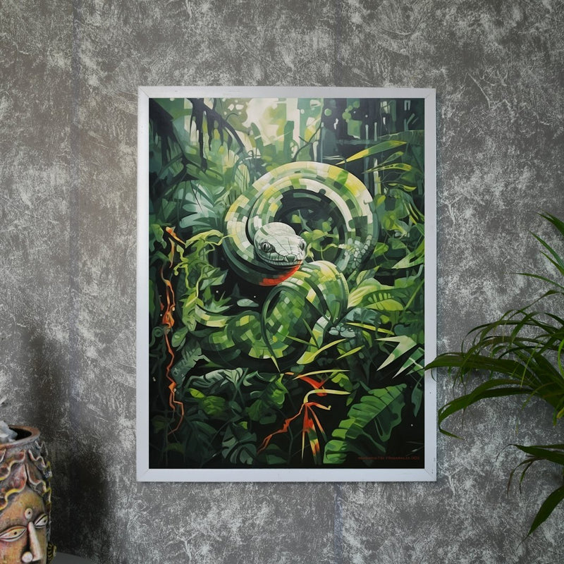 Sowpeace Harmony: Find Your Handcrafted Abstract Snake – Premium Indian-Inspired Canvas Art for Contemporary Home Decoration – view 1