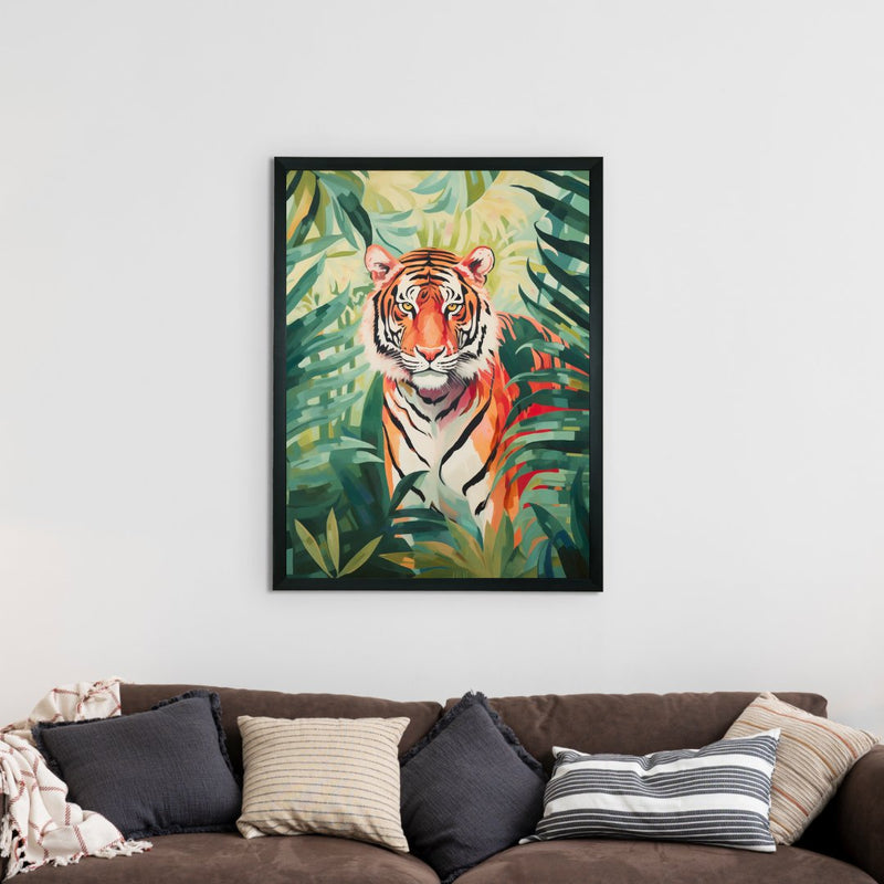 Sowpeace Harmony: Find Your Handcrafted Abstract Tiger – Premium Indian-Inspired Canvas Art for Stylish Home Interiors – view 2