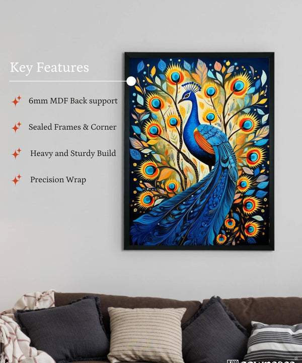 Sowpeace Harmony: Find Your Forest Peacock – Premium Handcrafted Canvas Art for Elegant and Contemporary Interiors — image 6
