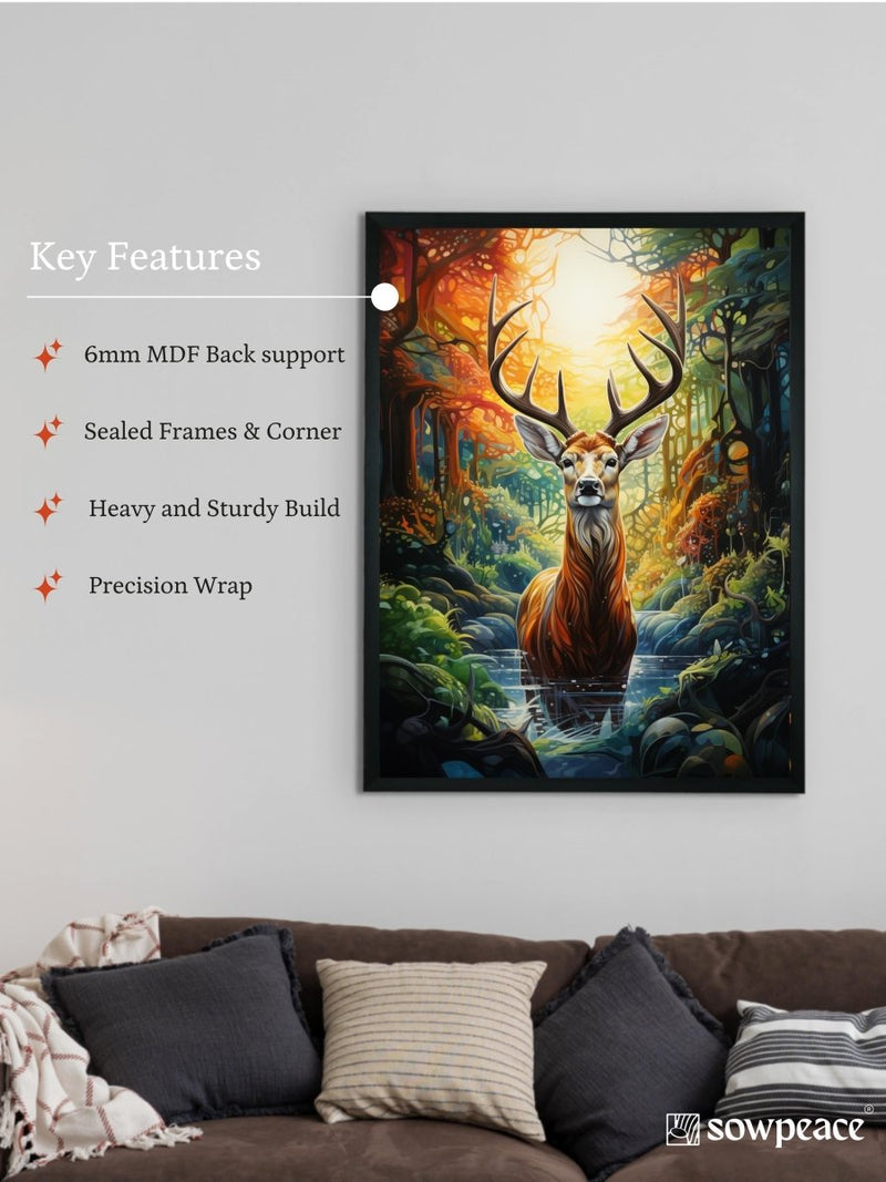 Sowpeace Harmony: Find Your Handcrafted Abstract 12 Singha – Premium Indian-Inspired Canvas Art for Elegant Home Decoration – view 6
