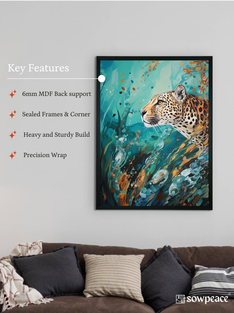 Sowpeace Harmony: Find Your Handcrafted Abstract Leopard – Premium Indian-Inspired Canvas Art for Stylish Home Interiors – view 6