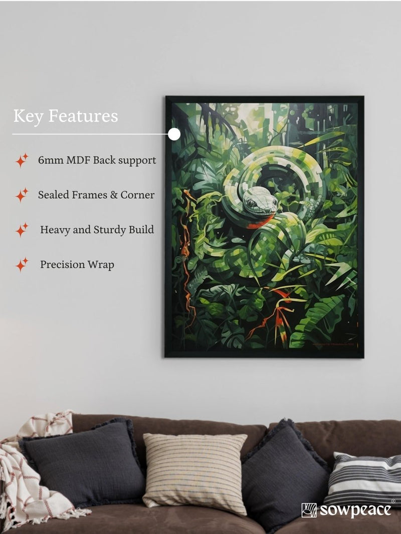 Sowpeace Harmony: Find Your Handcrafted Abstract Snake – Premium Indian-Inspired Canvas Art for Contemporary Home Decoration – view 6