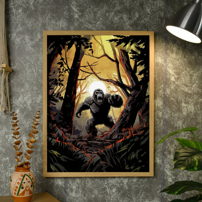 Sowpeace Harmony: Find Your Handcrafted Abstract Gorilla – Premium Indian-Inspired Canvas Art for Modern and Stylish Interiors – view 4