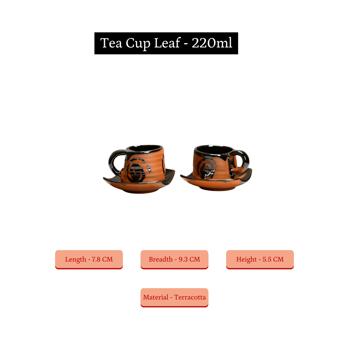 Sowpeace Heart in a Cup (Set of 2) | Handcrafted Terracotta Coffee & Tea Mugs for Gifting & Daily Use - Sowpeace - 