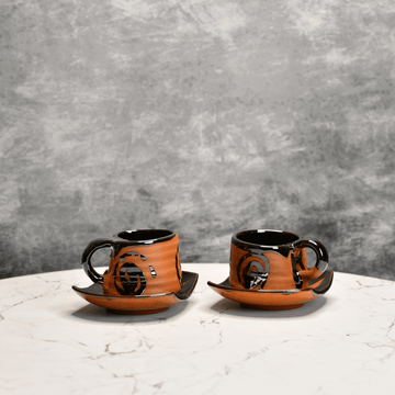 Sowpeace Heart in a Cup (Set of 2) | Handcrafted Terracotta Coffee & Tea Mugs for Gifting & Daily Use - Sowpeace - 