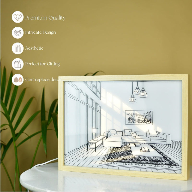 Sowpeace Illuminated Landscape Sofa Frame – LED Decor Photo Frame for Stylish Home Interiors & Gifts – view 5