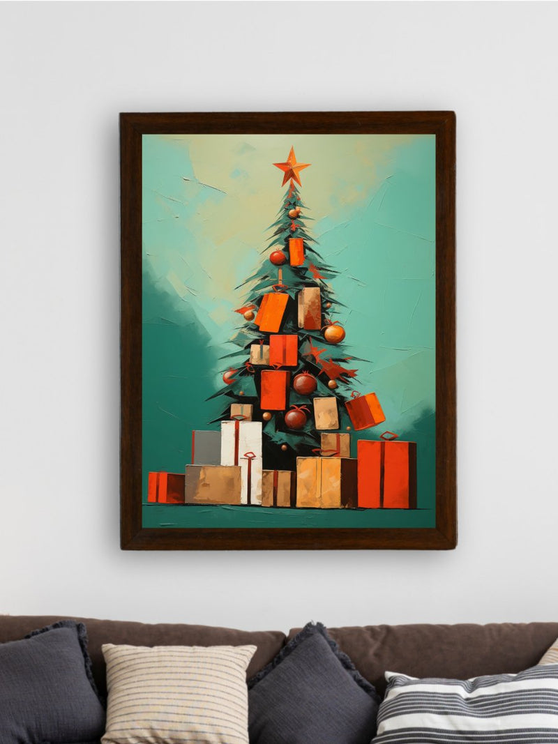 Sowpeace Joy: Handcrafted Tree of Hope Canvas Print – Premium Indian-Inspired Art for Elegant Holiday Decor – view 3