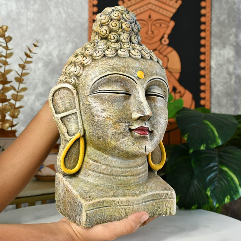 Sowpeace Large Terracotta Buddha Head: Artisan Tabletop Decor – view 2