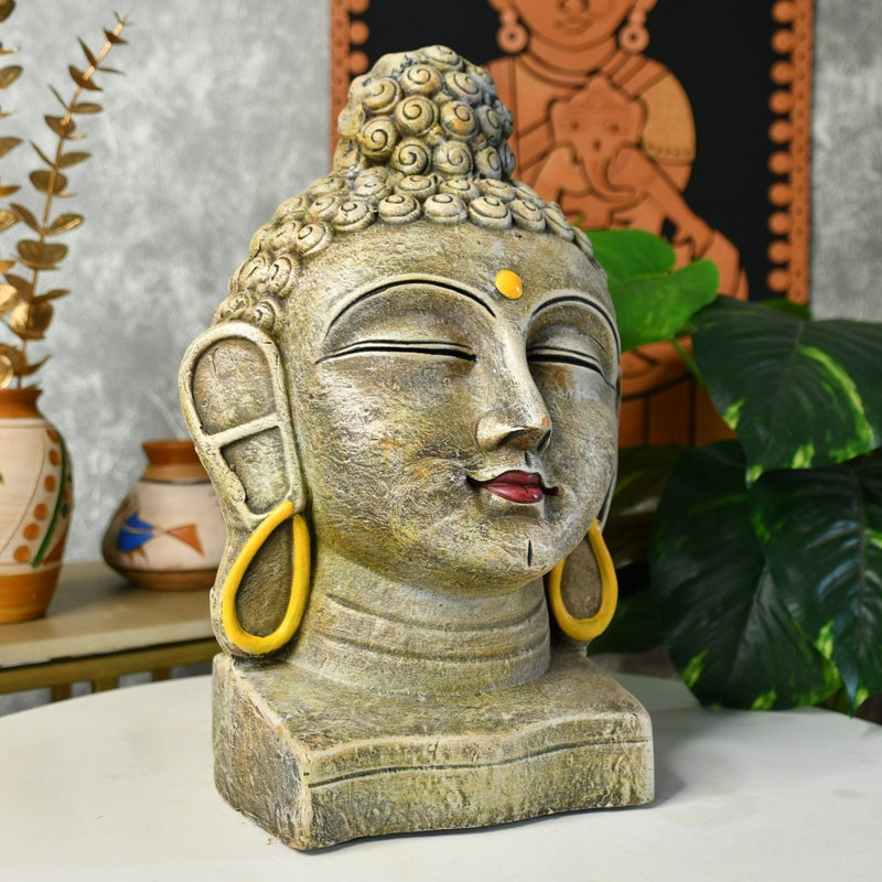 Sowpeace Large Terracotta Buddha Head: Artisan Tabletop Decor – view 1
