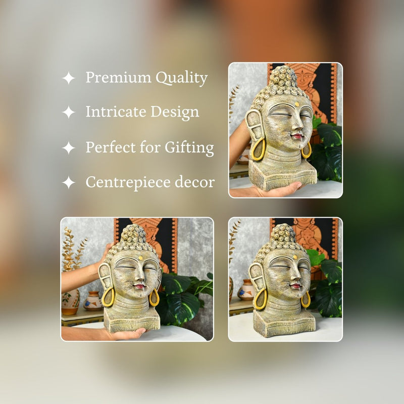 Sowpeace Large Terracotta Buddha Head: Artisan Tabletop Decor – view 3