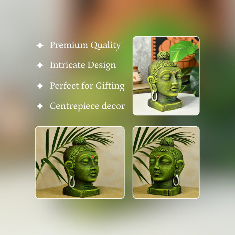 Sowpeace Large Terracotta Buddha Head: Artisan Tabletop Decor – view 3