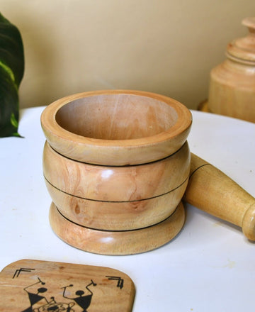 Sowpeace Large Wooden Stone Pestle: Artisan Home Accent — alternate view