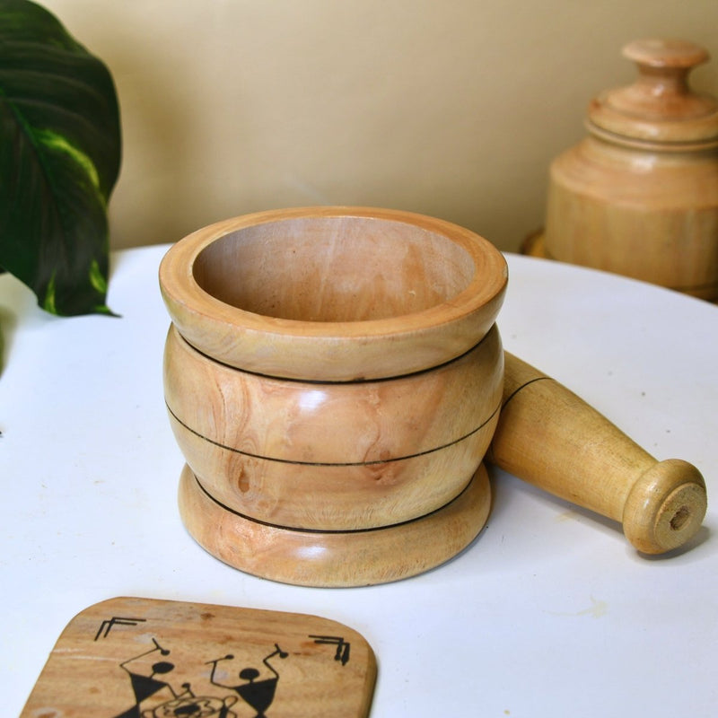 Sowpeace Large Wooden Stone Pestle: Artisan Home Accent – view 2