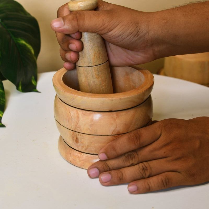 Sowpeace Large Wooden Stone Pestle: Artisan Home Accent – view 7