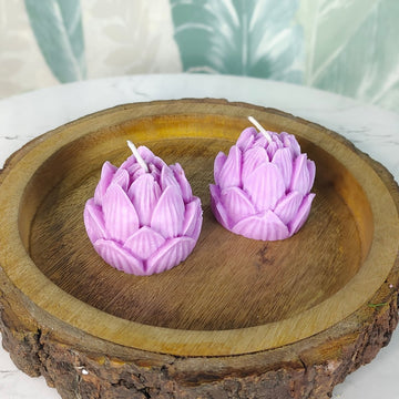 Sowpeace Lotus Petals Soywax Candle Set of 2 – Hand - Poured, Purple, Vegan & Unscented Décor - Sowpeace - 