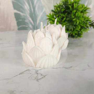 Sowpeace Lotus Petals Soywax Candle Set of 2 – Hand - Poured, White, Vegan & Unscented Décor - Sowpeace - 