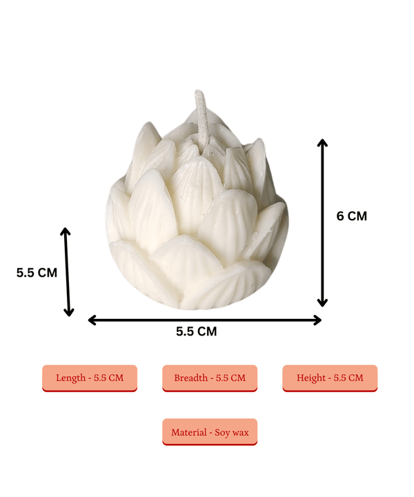 Sowpeace Lotus Petals Soywax Candle Set of 2 – Hand-Poured, White, Vegan & Unscented Décor — image 3