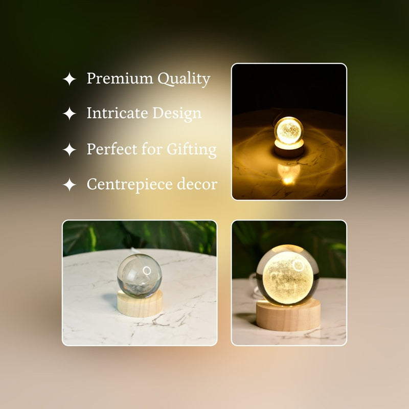 Sowpeace Luna Sphere Crystal Ball Lamp | Enchanting Moon Glow Night Light for Home Décor & Gifting. – view 4