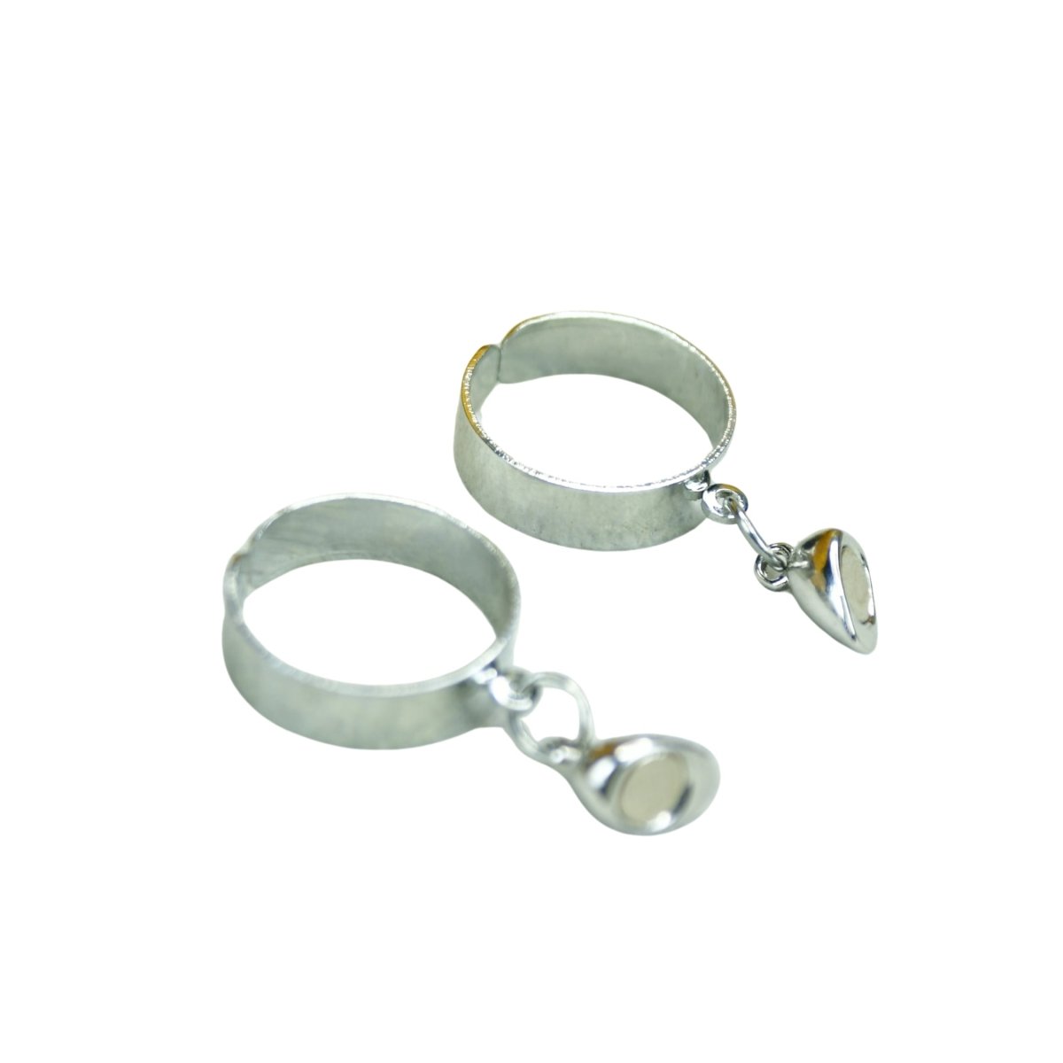 Sowpeace Metal Half Heart Magnetic Ring Stainless Steel | Romantic One‑Size Adjustable Couple Jewelry - Sowpeace - 