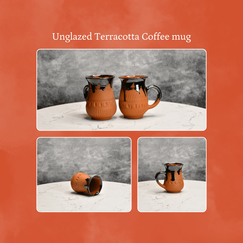 Sowpeace Mug in Coffee (Set of 2) | Handcrafted Terracotta Coffee & Tea Mugs for Gifting & Daily Use – view 6