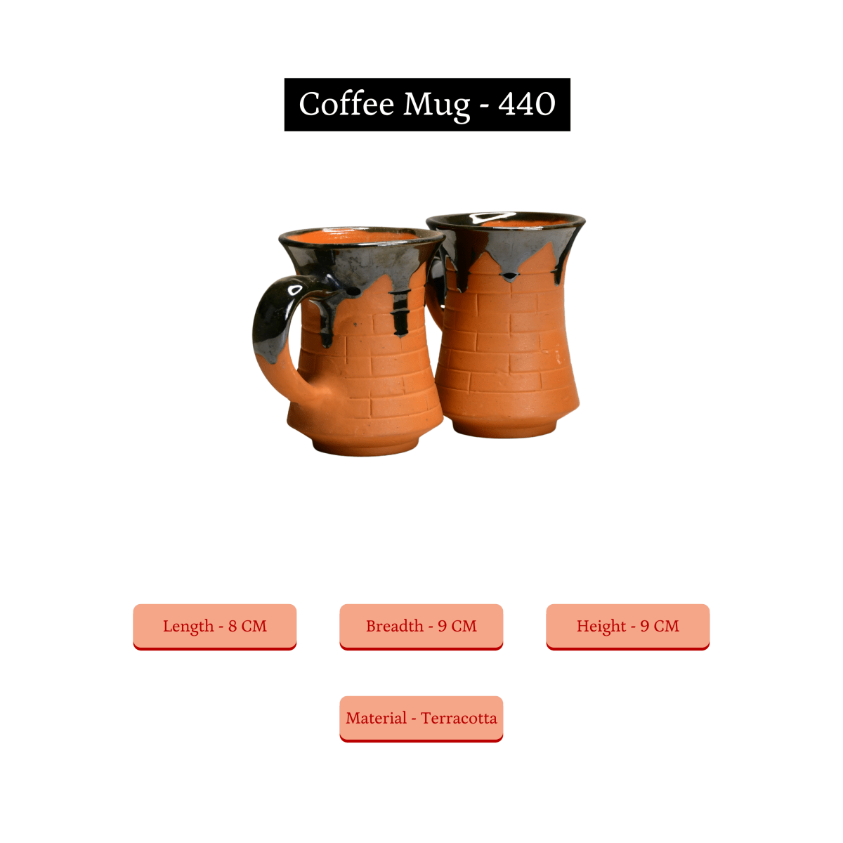 Sowpeace Mug of Smile (Set of 2) | Handcrafted Terracotta Coffee & Tea Mugs for Gifting & Daily Use - Sowpeace - 
