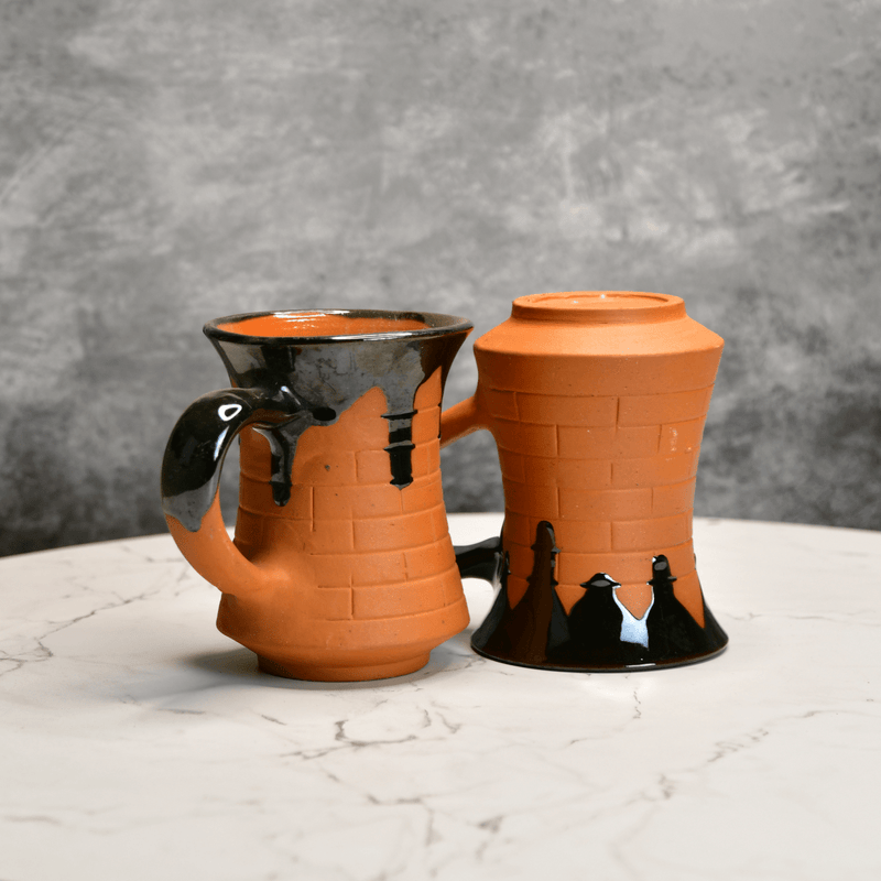 Sowpeace Mug of Smile (Set of 2) | Handcrafted Terracotta Coffee & Tea Mugs for Gifting & Daily Use – view 3