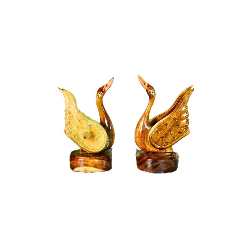Sowpeace Pair of Wooden handcarved swan Artisan Home Decor – view 7