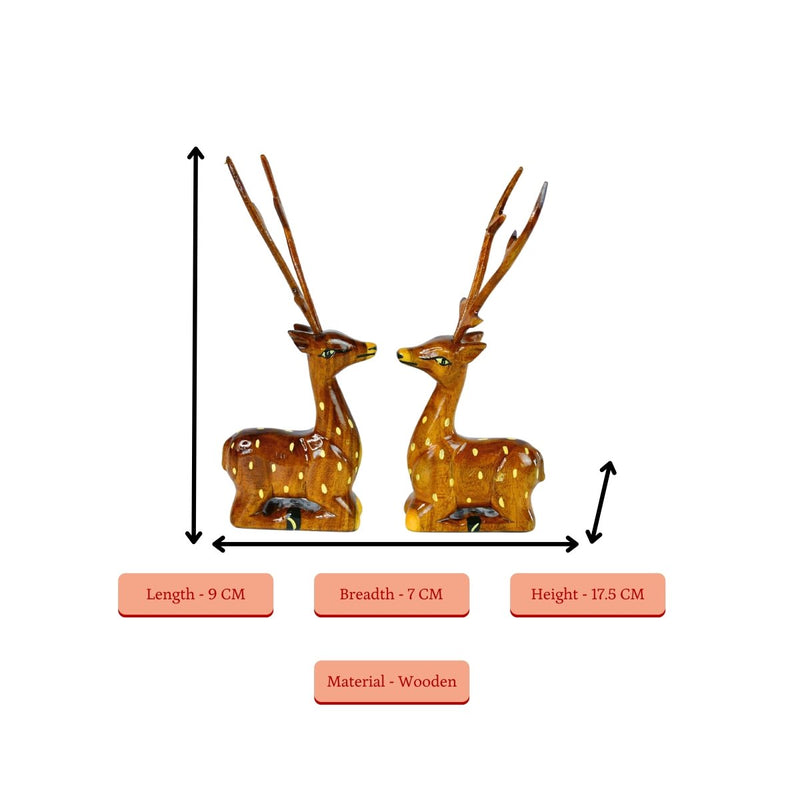 Sowpeace Pair of wooden sitting deer Artisan Decor – view 4