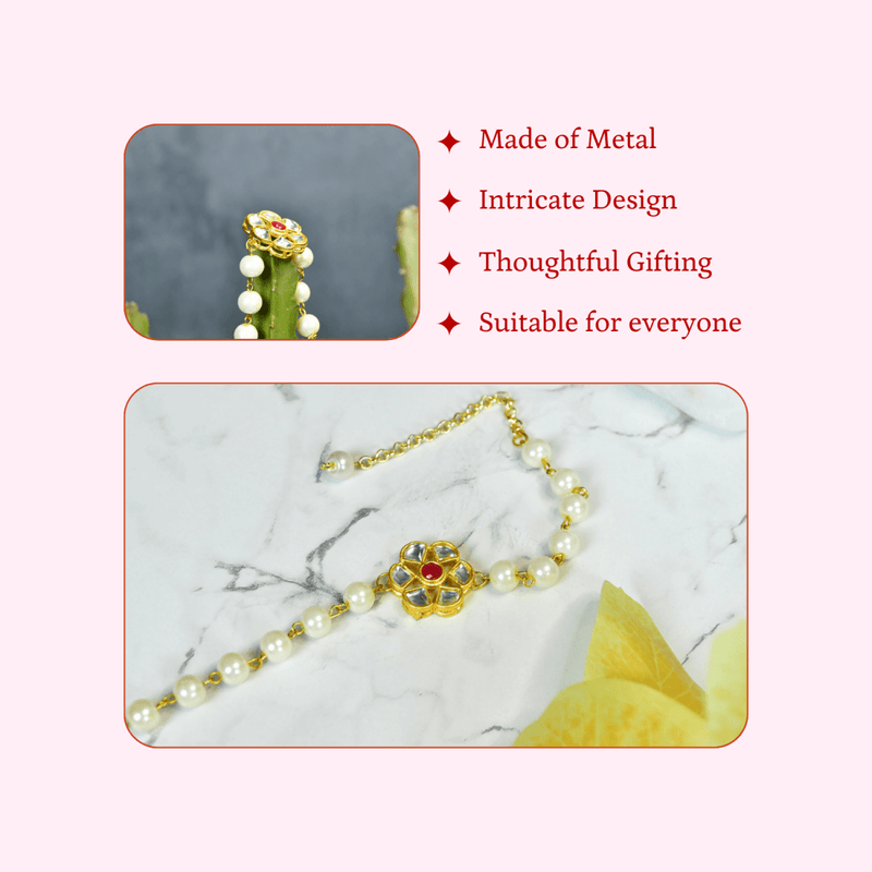 Sowpeace Pearl Blossom Bracelet | Elegant Stainless Steel One‑Size Adjustable Floral Jewelry for Women & Men – view 4