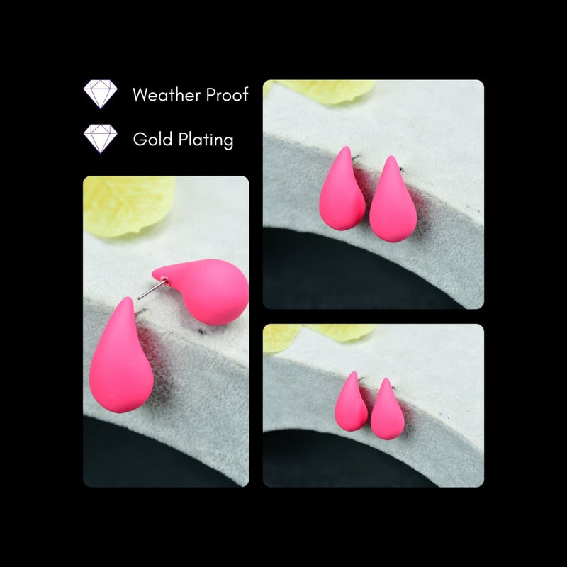 Sowpeace Pink Teardrop CCB Earrings | Elegant One‑Size Lightweight Jewelry for Women & Daily Wear – view 4