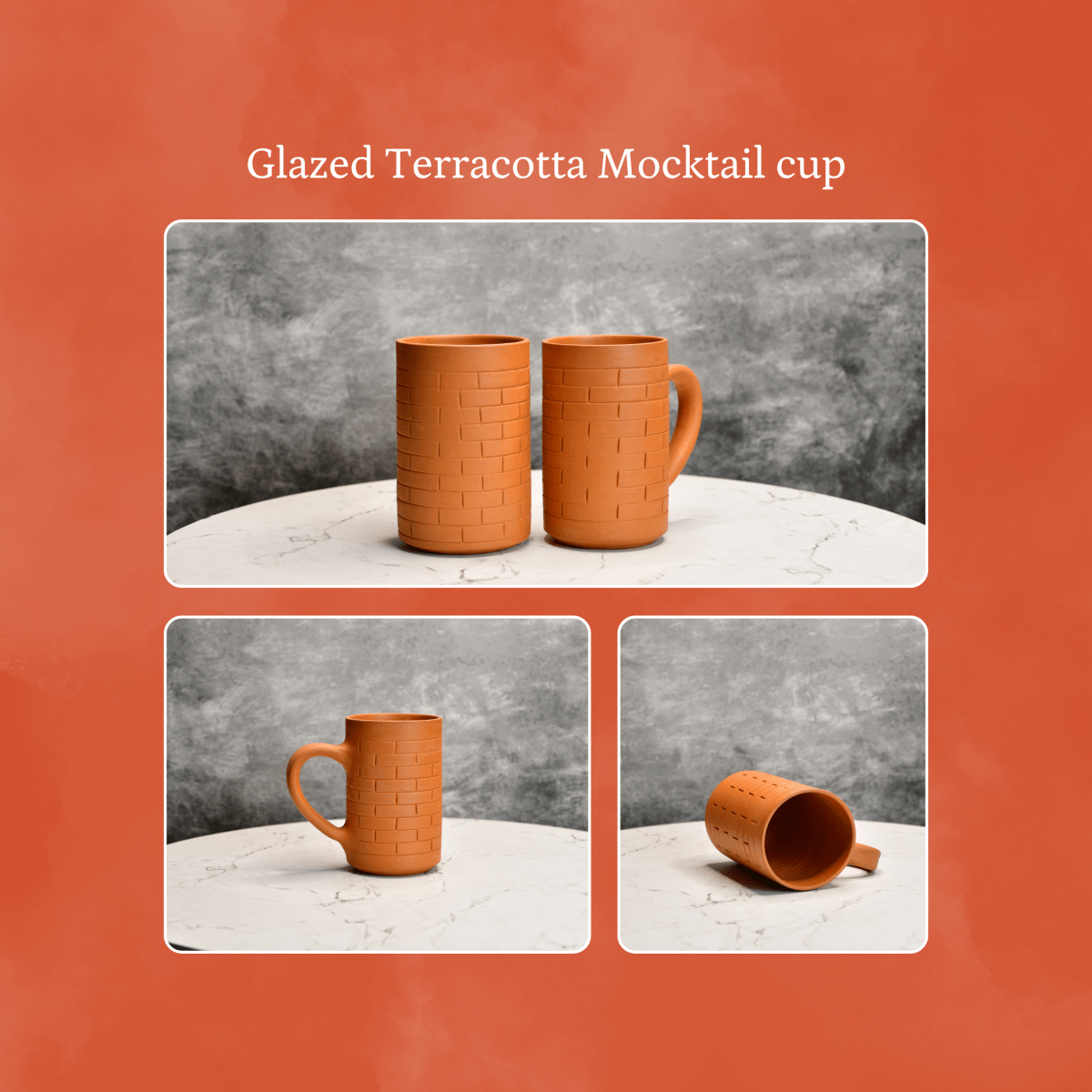 Sowpeace Premium 600ml Unglazed Large Terracotta Mugs (Set of 2) | Handcrafted Rustic Brown Drinkware for Coffee, Tea & Beer - Sowpeace - 