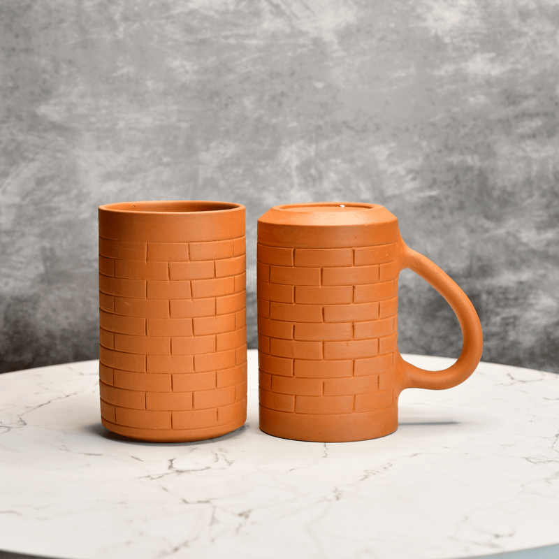 Sowpeace Premium 600ml Unglazed Large Terracotta Mugs (Set of 2) | Handcrafted Rustic Brown Drinkware for Coffee, Tea & Beer – view 3