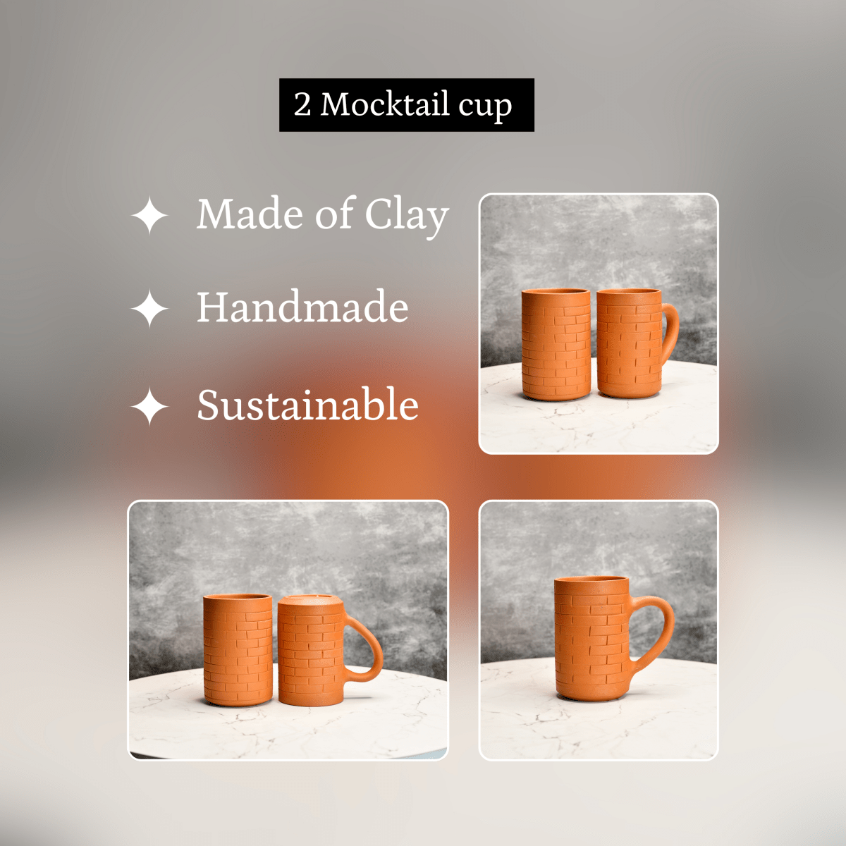 Sowpeace Premium 600ml Unglazed Large Terracotta Mugs (Set of 2) | Handcrafted Rustic Brown Drinkware for Coffee, Tea & Beer - Sowpeace - 