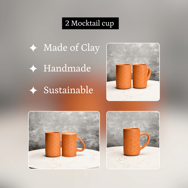 Sowpeace Premium 600ml Unglazed Large Terracotta Mugs (Set of 2) | Handcrafted Rustic Brown Drinkware for Coffee, Tea & Beer – view 4