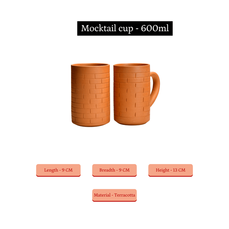 Sowpeace Premium 600ml Unglazed Large Terracotta Mugs (Set of 2) | Handcrafted Rustic Brown Drinkware for Coffee, Tea & Beer – view 7